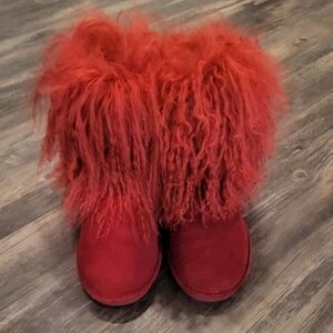 Suede Red Boo Boot by Bearpaw